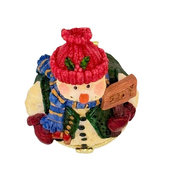 Snowman Christmas Hinged Trinket Box 5” - Picture 3 of 8